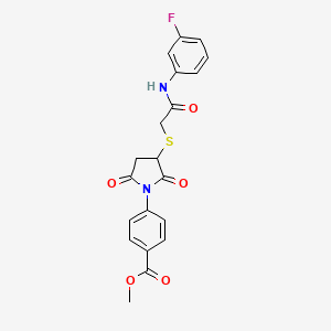 methyl 4-[3-({2-[(3-fluorophenyl)amino]-2-oxoethyl}thio)-2,5-dioxo-1-pyrrolidinyl]benzoate