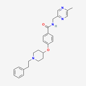 molecular formula C26H30N4O2 B5098230 N-[(5-methyl-2-pyrazinyl)methyl]-4-{[1-(2-phenylethyl)-4-piperidinyl]oxy}benzamide 