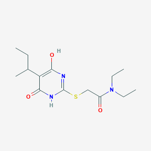 molecular formula C14H23N3O3S B5098241 2-[(5-sec-butyl-4-hydroxy-6-oxo-1,6-dihydro-2-pyrimidinyl)thio]-N,N-diethylacetamide 