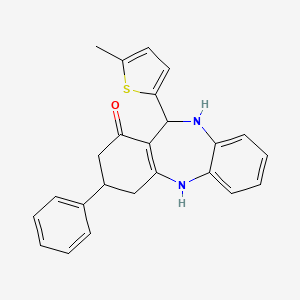 molecular formula C24H22N2OS B5098280 11-(5-methyl-2-thienyl)-3-phenyl-2,3,4,5,10,11-hexahydro-1H-dibenzo[b,e][1,4]diazepin-1-one 