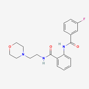 molecular formula C20H22FN3O3 B5098286 2-[(3-fluorobenzoyl)amino]-N-[2-(4-morpholinyl)ethyl]benzamide 