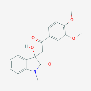 molecular formula C19H19NO5 B509830 3-[2-(3,4-dimethoxyphenyl)-2-oxoethyl]-3-hydroxy-1-methyl-1,3-dihydro-2H-indol-2-one CAS No. 294874-17-2