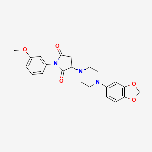 3-[4-(1,3-benzodioxol-5-yl)-1-piperazinyl]-1-(3-methoxyphenyl)-2,5-pyrrolidinedione