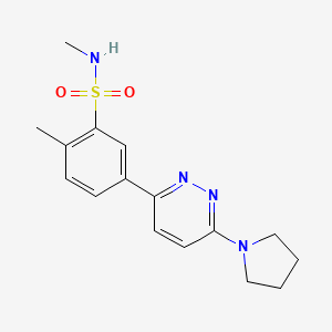 N,2-dimethyl-5-[6-(1-pyrrolidinyl)-3-pyridazinyl]benzenesulfonamide