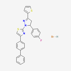 2-[3-(4-Fluorophenyl)-5-thiophen-2-yl-3,4-dihydropyrazol-2-yl]-4-(4-phenylphenyl)-1,3-thiazole;hydrobromide