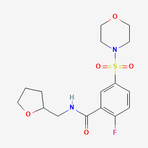 2-fluoro-5-morpholin-4-ylsulfonyl-N-(oxolan-2-ylmethyl)benzamide