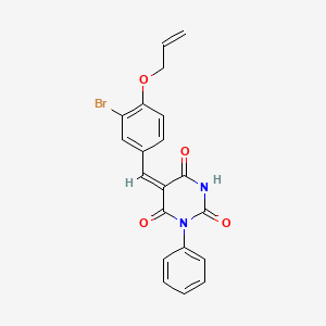 (5E)-5-[3-bromo-4-(prop-2-en-1-yloxy)benzylidene]-1-phenylpyrimidine-2,4,6(1H,3H,5H)-trione