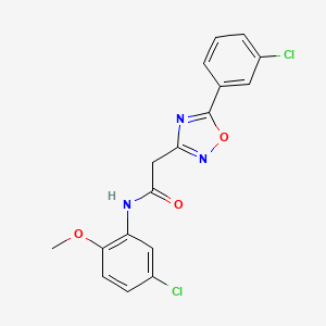 molecular formula C17H13Cl2N3O3 B5098371 N-(5-chloro-2-methoxyphenyl)-2-[5-(3-chlorophenyl)-1,2,4-oxadiazol-3-yl]acetamide 