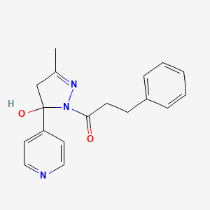 3-methyl-1-(3-phenylpropanoyl)-5-(4-pyridinyl)-4,5-dihydro-1H-pyrazol-5-ol