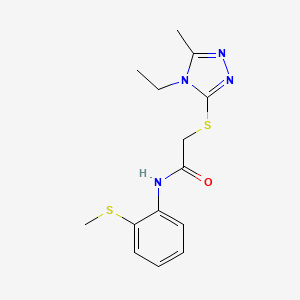 2-[(4-ethyl-5-methyl-4H-1,2,4-triazol-3-yl)thio]-N-[2-(methylthio)phenyl]acetamide