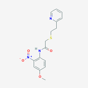 N-(4-methoxy-2-nitrophenyl)-2-{[2-(2-pyridinyl)ethyl]thio}acetamide