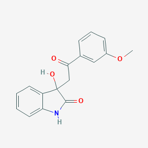 molecular formula C17H15NO4 B509843 3-hydroxy-3-[2-(3-methoxyphenyl)-2-oxoethyl]-1,3-dihydro-2H-indol-2-one CAS No. 401624-25-7