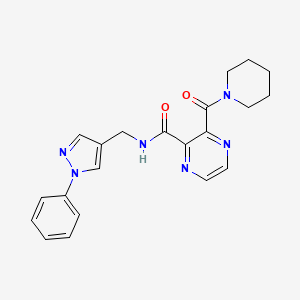 N-[(1-phenyl-1H-pyrazol-4-yl)methyl]-3-(1-piperidinylcarbonyl)-2-pyrazinecarboxamide