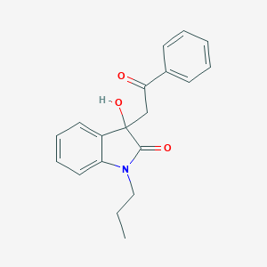 molecular formula C19H19NO3 B509845 3-hydroxy-3-(2-oxo-2-phenylethyl)-1-propyl-1,3-dihydro-2H-indol-2-one CAS No. 510721-92-3