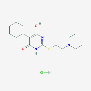 molecular formula C16H28ClN3O2S B5098463 5-cyclohexyl-2-{[2-(diethylamino)ethyl]thio}-6-hydroxy-4(3H)-pyrimidinone hydrochloride 