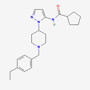 molecular formula C23H32N4O B5098467 N-[2-[1-[(4-ethylphenyl)methyl]piperidin-4-yl]pyrazol-3-yl]cyclopentanecarboxamide 