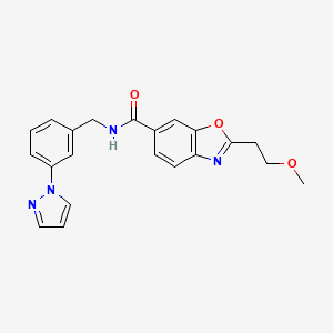 molecular formula C21H20N4O3 B5098491 2-(2-methoxyethyl)-N-[3-(1H-pyrazol-1-yl)benzyl]-1,3-benzoxazole-6-carboxamide 