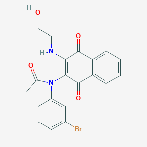 molecular formula C20H17BrN2O4 B5098523 N-(3-bromophenyl)-N-{3-[(2-hydroxyethyl)amino]-1,4-dioxo-1,4-dihydro-2-naphthalenyl}acetamide 