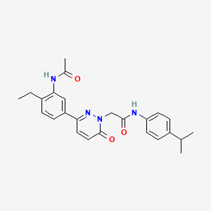 molecular formula C25H28N4O3 B5098668 2-[3-[3-(acetylamino)-4-ethylphenyl]-6-oxo-1(6H)-pyridazinyl]-N-(4-isopropylphenyl)acetamide 