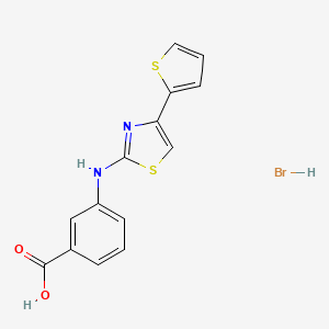 3-[(4-thiophen-2-yl-1,3-thiazol-2-yl)amino]benzoic acid;hydrobromide