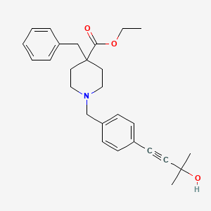 ethyl 4-benzyl-1-[4-(3-hydroxy-3-methyl-1-butyn-1-yl)benzyl]-4-piperidinecarboxylate