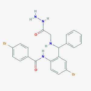 4-bromo-N-{4-bromo-2-[[(2-hydrazino-2-oxoethyl)amino](phenyl)methyl]phenyl}benzamide