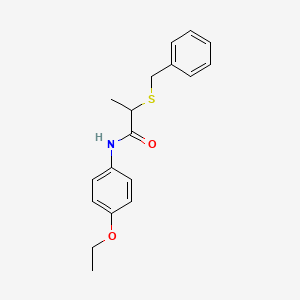 molecular formula C18H21NO2S B5098717 2-(benzylthio)-N-(4-ethoxyphenyl)propanamide 