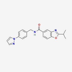 molecular formula C21H20N4O2 B5098718 2-isopropyl-N-[4-(1H-pyrazol-1-yl)benzyl]-1,3-benzoxazole-5-carboxamide 