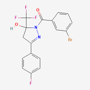 1-(3-bromobenzoyl)-3-(4-fluorophenyl)-5-(trifluoromethyl)-4,5-dihydro-1H-pyrazol-5-ol