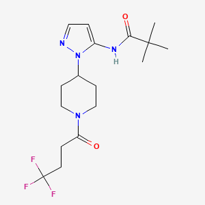 molecular formula C17H25F3N4O2 B5098752 2,2-dimethyl-N-{1-[1-(4,4,4-trifluorobutanoyl)-4-piperidinyl]-1H-pyrazol-5-yl}propanamide 