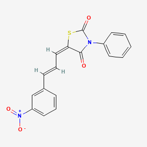 molecular formula C18H12N2O4S B5098787 5-[3-(3-nitrophenyl)-2-propen-1-ylidene]-3-phenyl-1,3-thiazolidine-2,4-dione 