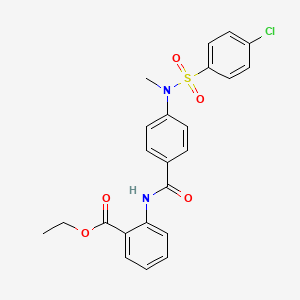 molecular formula C23H21ClN2O5S B5098806 ethyl 2-({4-[[(4-chlorophenyl)sulfonyl](methyl)amino]benzoyl}amino)benzoate 