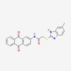 N-(9,10-dioxo-9,10-dihydro-2-anthracenyl)-2-[(5-methyl-1H-benzimidazol-2-yl)thio]acetamide