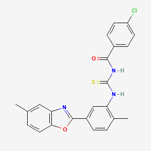 4-chloro-N-[[2-methyl-5-(5-methyl-1,3-benzoxazol-2-yl)phenyl]carbamothioyl]benzamide