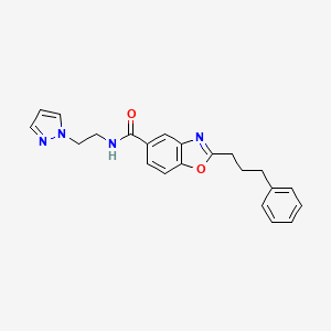 2-(3-phenylpropyl)-N-[2-(1H-pyrazol-1-yl)ethyl]-1,3-benzoxazole-5-carboxamide