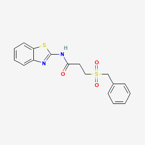 molecular formula C17H16N2O3S2 B5098942 N-1,3-benzothiazol-2-yl-3-(benzylsulfonyl)propanamide 