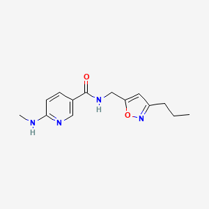 molecular formula C14H18N4O2 B5098948 6-(methylamino)-N-[(3-propyl-5-isoxazolyl)methyl]nicotinamide 