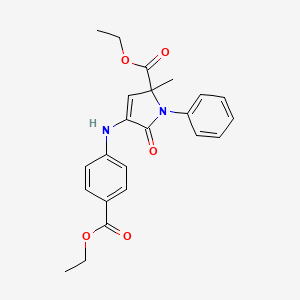 molecular formula C23H24N2O5 B5099006 ETHYL 4-[4-(ETHOXYCARBONYL)ANILINO]-2-METHYL-5-OXO-1-PHENYL-2,5-DIHYDRO-1H-PYRROLE-2-CARBOXYLATE 