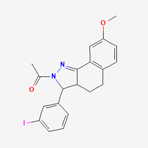 molecular formula C20H19IN2O2 B5099019 2-acetyl-3-(3-iodophenyl)-8-methoxy-3,3a,4,5-tetrahydro-2H-benzo[g]indazole 