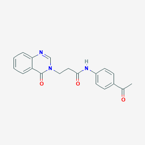 molecular formula C19H17N3O3 B509909 N-(4-acetylphenyl)-3-(4-oxoquinazolin-3(4H)-yl)propanamide CAS No. 712335-91-6