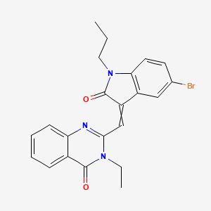 2-[(5-Bromo-2-oxo-1-propylindol-3-ylidene)methyl]-3-ethylquinazolin-4-one