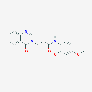 molecular formula C19H19N3O4 B509915 N-(2,4-dimethoxyphenyl)-3-(4-oxoquinazolin-3(4H)-yl)propanamide CAS No. 847469-85-6