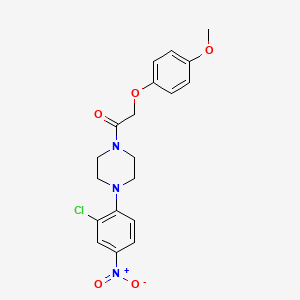 molecular formula C19H20ClN3O5 B5099155 1-(2-chloro-4-nitrophenyl)-4-[(4-methoxyphenoxy)acetyl]piperazine 