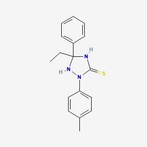 molecular formula C17H19N3S B5099156 5-ethyl-2-(4-methylphenyl)-5-phenyl-1,2,4-triazolidine-3-thione 