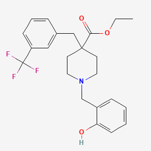 molecular formula C23H26F3NO3 B5099201 ethyl 1-(2-hydroxybenzyl)-4-[3-(trifluoromethyl)benzyl]-4-piperidinecarboxylate 