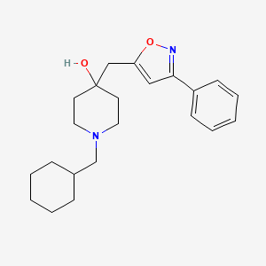 molecular formula C22H30N2O2 B5099240 1-(cyclohexylmethyl)-4-[(3-phenyl-5-isoxazolyl)methyl]-4-piperidinol 