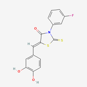 5-(3,4-dihydroxybenzylidene)-3-(3-fluorophenyl)-2-thioxo-1,3-thiazolidin-4-one