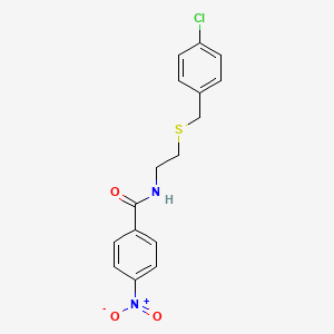 molecular formula C16H15ClN2O3S B5099249 N-[2-[(4-chlorophenyl)methylsulfanyl]ethyl]-4-nitrobenzamide 