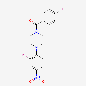 molecular formula C17H15F2N3O3 B5099259 1-(2-FLUORO-4-NITROPHENYL)-4-(4-FLUOROBENZOYL)PIPERAZINE 