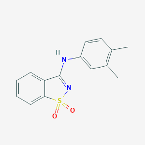 molecular formula C15H14N2O2S B509926 N-(3,4-dimethylphenyl)-1,2-benzothiazol-3-amine 1,1-dioxide CAS No. 496038-17-6